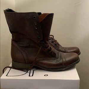 Brown Steve Madden combat boots